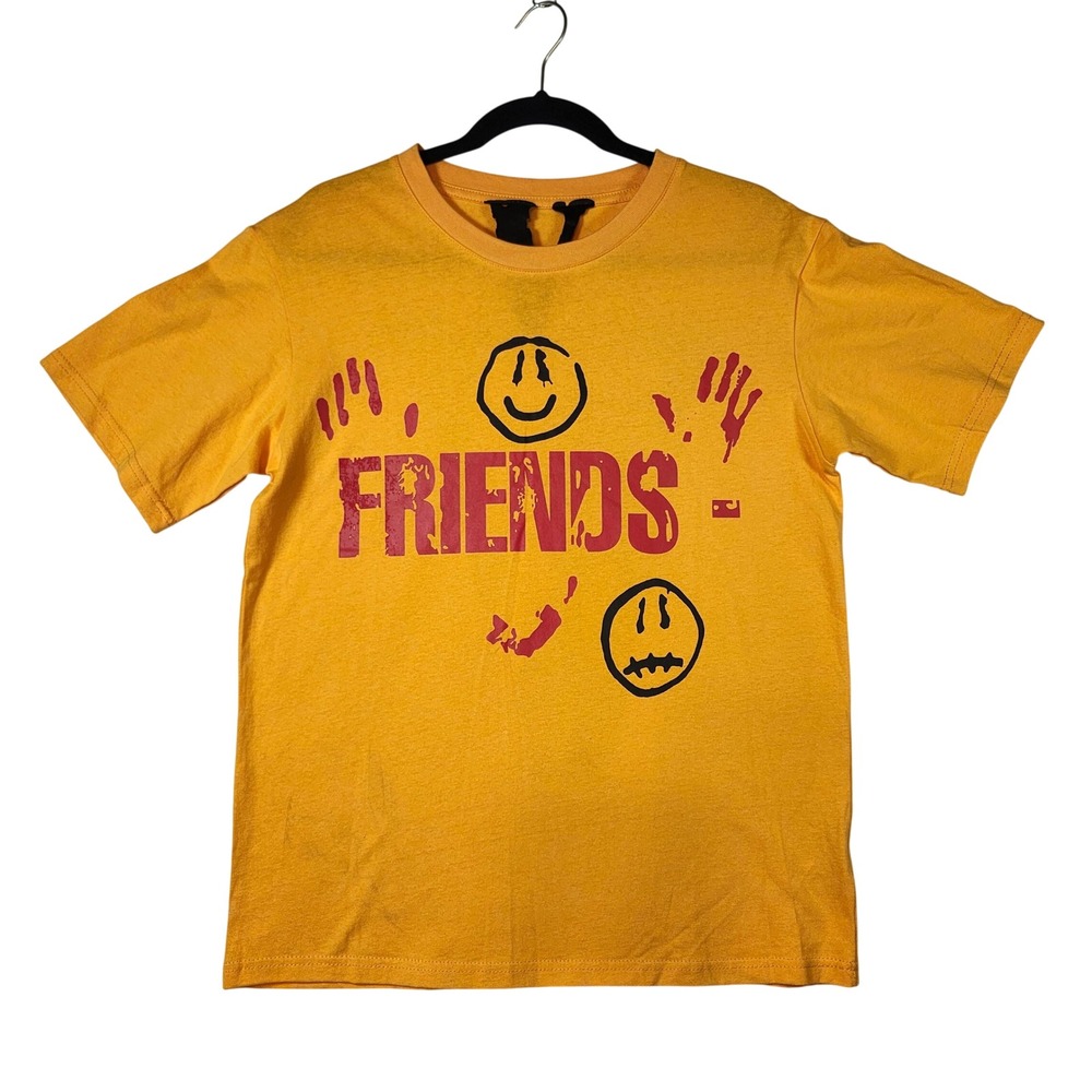 Vlone Friends Smiley Face T-Shirt Mens Small Yellow‎ Excellent Graphic Tee